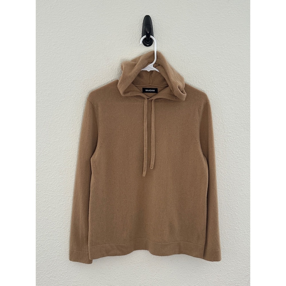 Naadam Tan Camel 100% Cashmere Essential Pullover Hoodie Sweater Small S